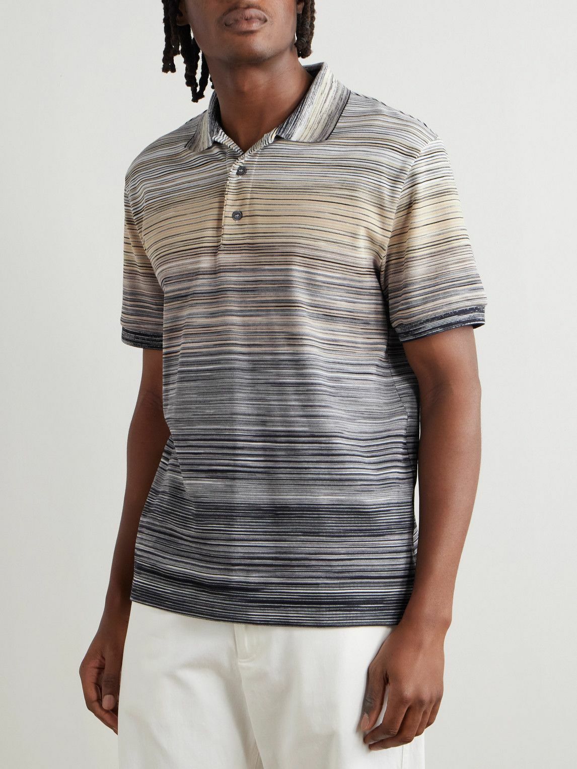 Missoni - Space-Dyed Cotton-Piqué Polo Shirt - Gray