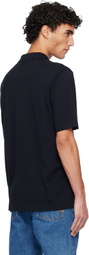 Balmain Navy Embroidered Cotton Polo