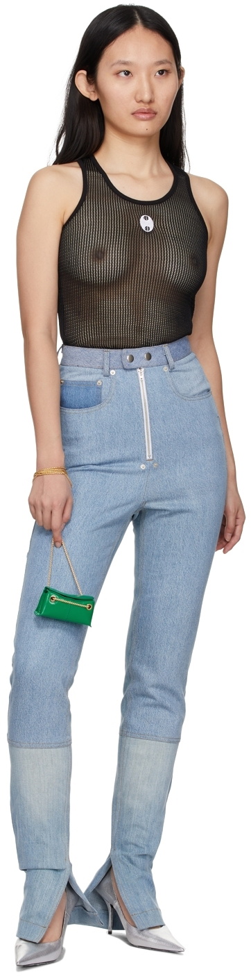 BONBOM Blue Slit Bottom Jeans