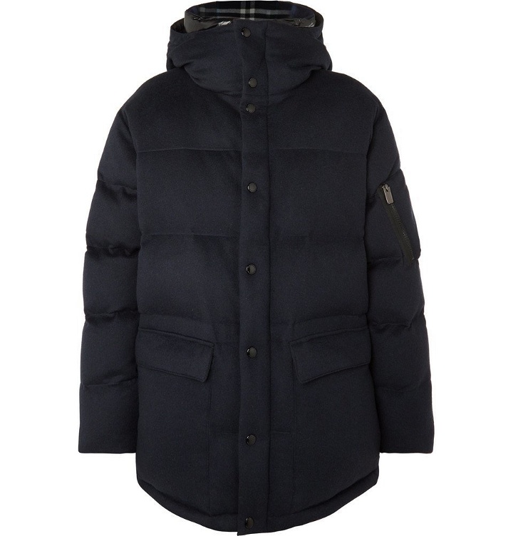 Photo: Burberry - Quilted Cashmere Hooded Down Jacket - Midnight blue