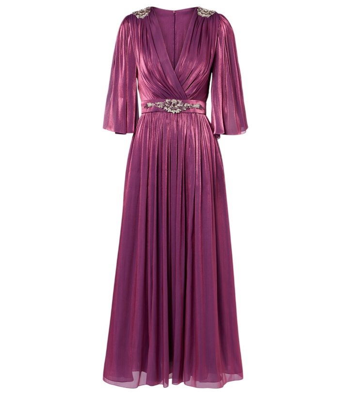 Photo: Costarellos Embellished Lurex georgette gown