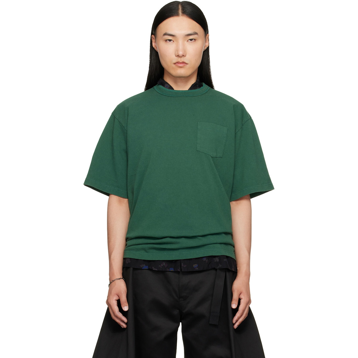 sacai Black WTAPS Edition Flock Print T-shirt Sacai