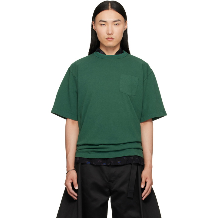 Photo: sacai Green Cotton Jersey T-shirt