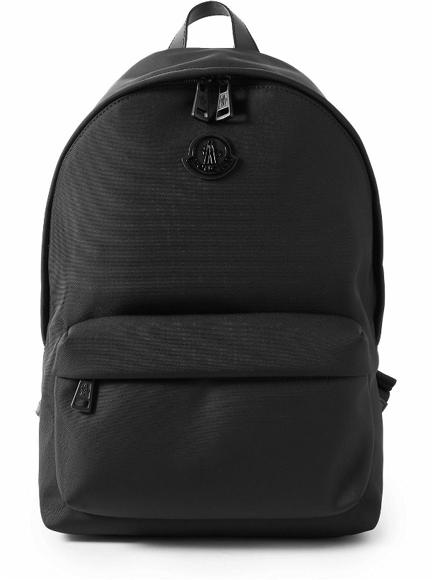 Photo: Moncler - Logo-Appliquéd Leather-Trimmed Shell Backpack