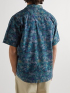 Universal Works - Convertible-Collar Floral-Print Cotton-Chambray Shirt - Blue