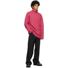 Our Legacy Pink Wool Large Rib Turtleneck