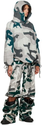 Isa Boulder SSENSE Exclusive Gray & Blue Towel Camo Cargo Pants