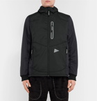 And Wander - Reflective-Trimmed Fleece-Back Shell and Jacquard-Knit Hooded Jacket - Charcoal