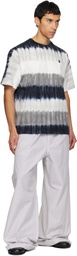 BAPE Black & White Drip Stripe One Point T-shirt