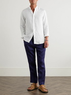 Frescobol Carioca - Jorge Grandad-Collar Linen Shirt - White