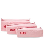 HAY Candy Mono Wash Bag - Box Set of 3 in Light Pink 