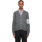 Thom Browne Grey Milano Stitch 4-Bar Cardigan