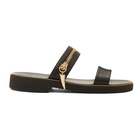 Giuseppe Zanotti Black Gold Zip Sandals