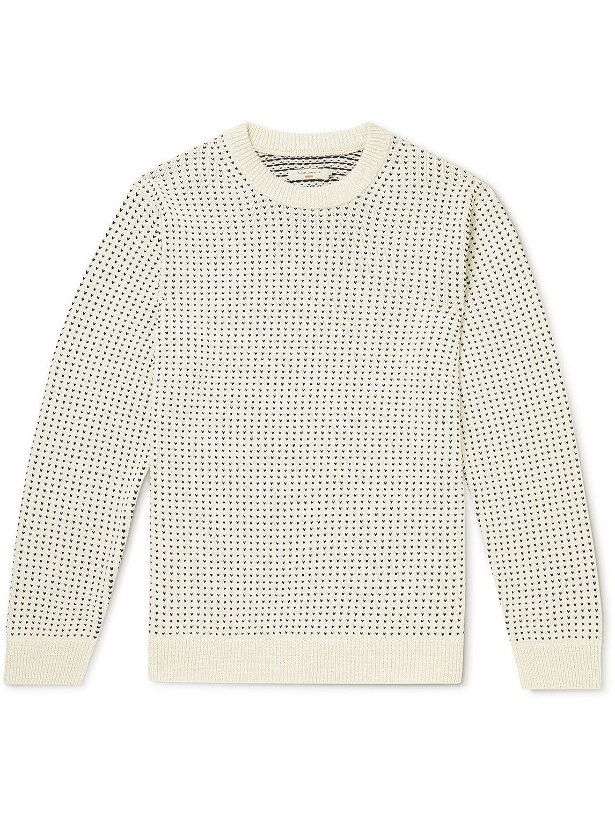 Photo: Nudie Jeans - August Weever Island Recycled Cotton-Blend Sweater - Neutrals
