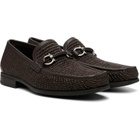 Ferragamo Brown Gancini Ornament Loafers