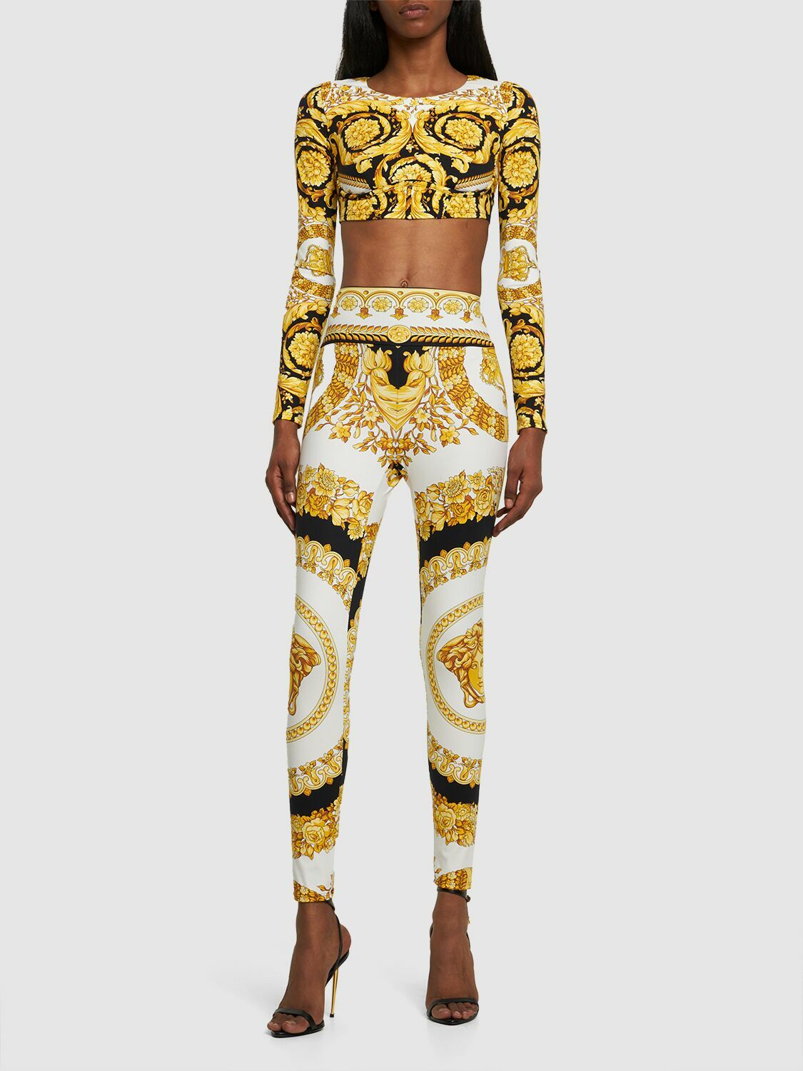 VERSACE - Barocco Printed Jersey Crop Top