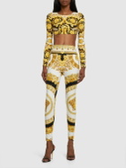 VERSACE - Barocco Printed Jersey Crop Top