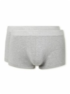 Sunspel - Two-Pack Stretch-Cotton Boxer Briefs - Gray