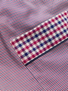 Turnbull & Asser - Piped Checked Cotton-Poplin Robe - Red