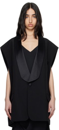 MM6 Maison Margiela Black Satin Lapel Vest