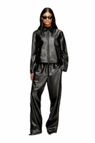 Diesel Coach jacket in leather - Leather jackets Womens in Black