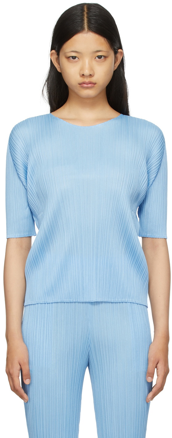 Pleats Please Issey Miyake Blue Monthly Colors July T-Shirt Pleats