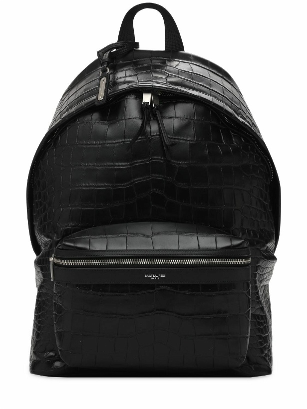 Photo: SAINT LAURENT - Croc Embossed Leather Backpack