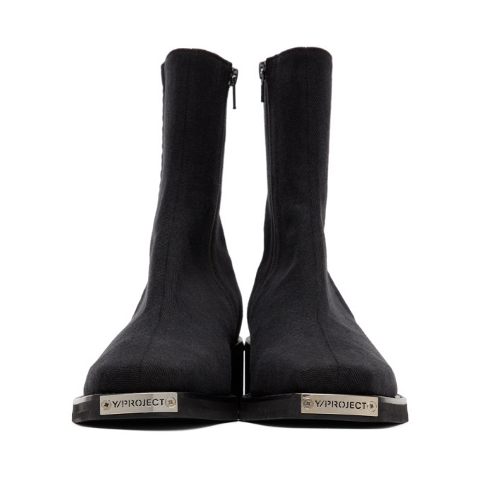 Y/Project Black Denim Fitted Boots Y/Project