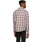 Naked and Famous Denim Grey and Pink Plaid Double Cloth Easy Shirt