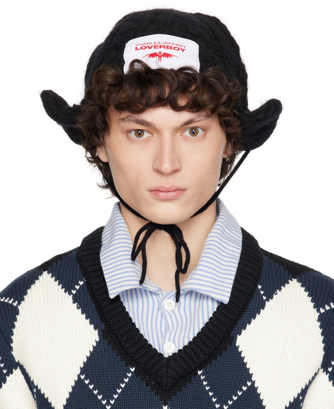 Photo: Charles Jeffrey LOVERBOY Black Chunky Aviator Beanie