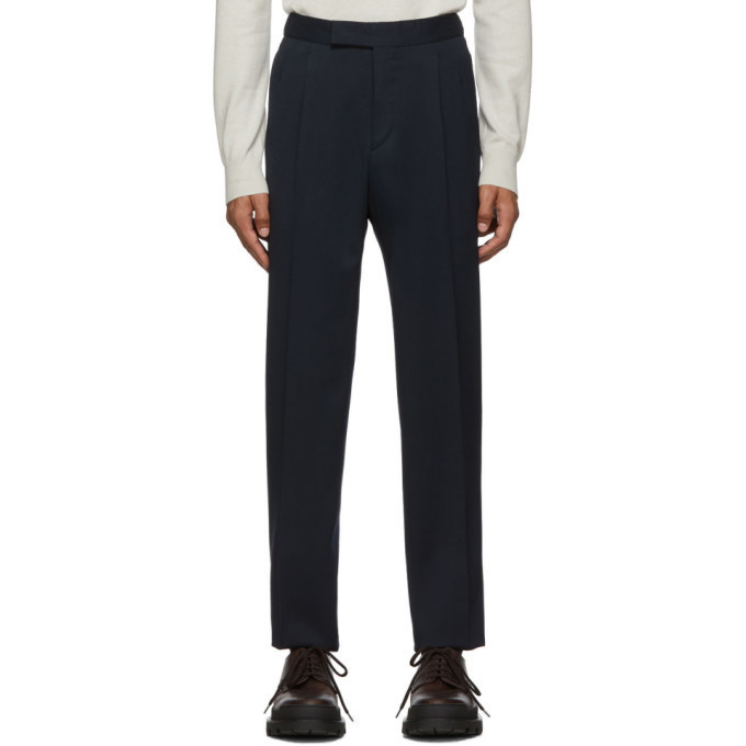 Photo: Ermenegildo Zegna Navy Wool Cinch Trousers