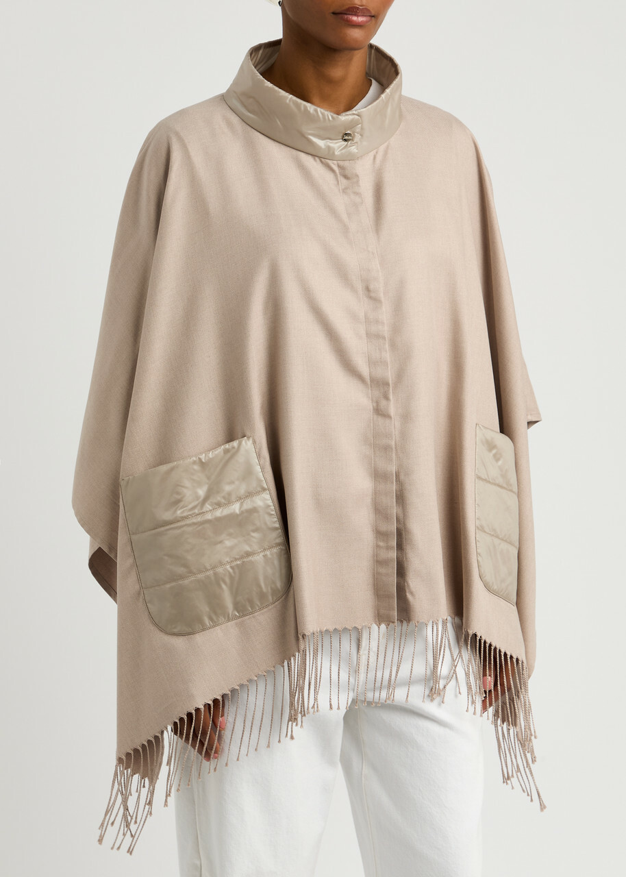 Herno Silk and Shell Poncho Cream