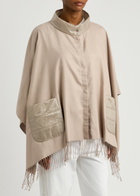 Herno Silk and Shell Poncho Cream