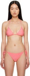 Versace Underwear Pink Dua Lipa Edition Allover Bikini Top