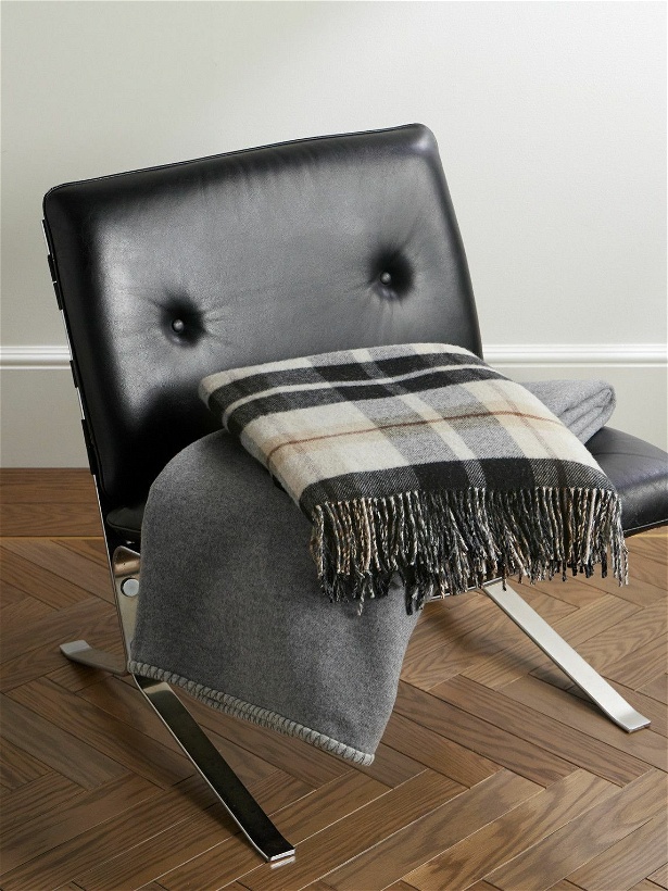 Photo: Johnstons of Elgin - Fringed Checked Double-Faced Wool Blanket