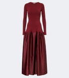 Fforme Catrin jersey and duchesse satin maxi dress