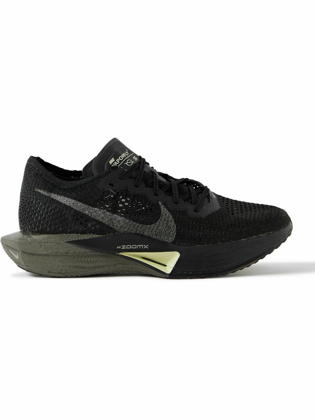 Photo: NIKE RUNNING - ZoomX Vaporfly 3 Rubber-Trimmed Flyknit Running Sneakers - Black