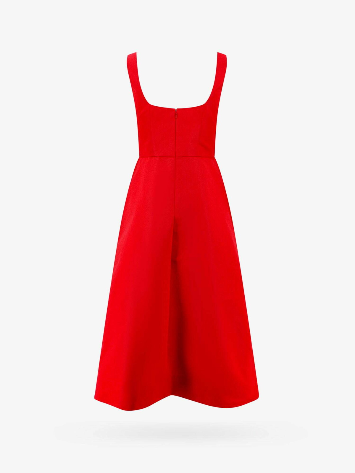 strapless open back dress 2010 Alexander McQueen Final Runway Collection Red Satin Metallic Bullion  Dress main image 1