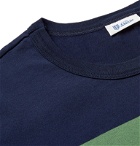 Schiesser - Georg Colour-Block Cotton-Jersey T-Shirt - Blue