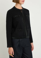 Tory Burch Kendra Crystal-embellished Wool-blend Cardigan Black
