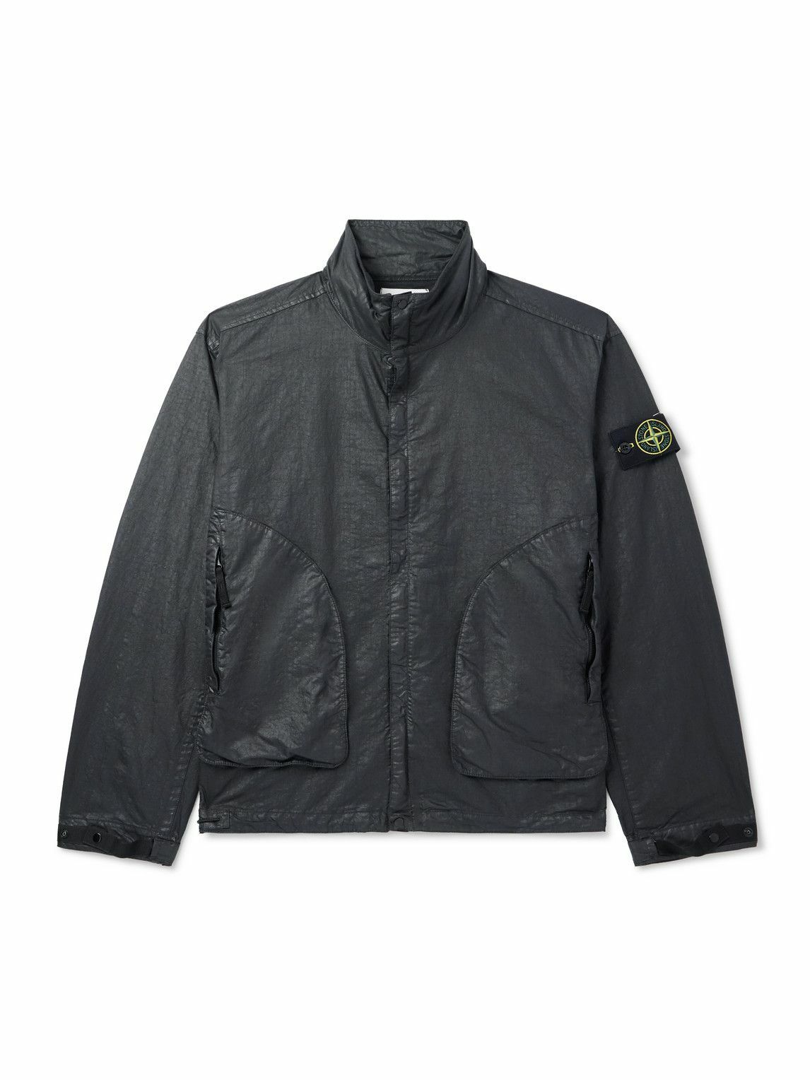 Stone Island Men's Supima Cotton Twill Stretch-TC Zip Shirt Stone Island Men's Supima Cotton Twill Stretch-TC Zip Shirt