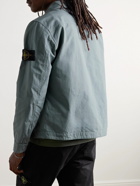 Stone Island - Logo-Appliquéd Webbing-Trimmed Cotton-Ripstop Overshirt - Gray