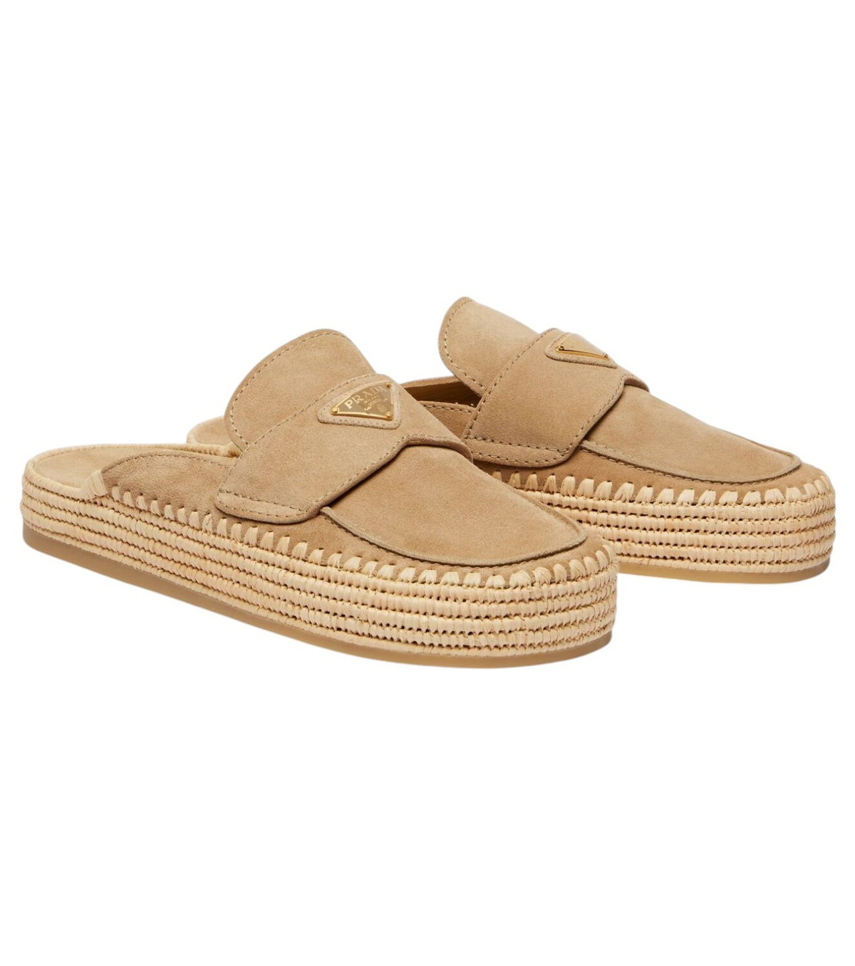 Prada White Leather Platform Espadrilles Prada