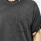 John Elliott Men's x MASTERMIND JAPAN Oil Wash Folsom Pocket T-Shi in Black
