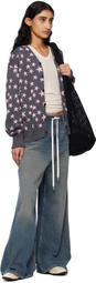 NEEDLES Gray & Pink V-Neck Cardigan