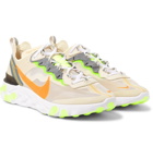 Nike - React Element 87 Ripstop, Leather and Suede Sneakers - Men - Beige