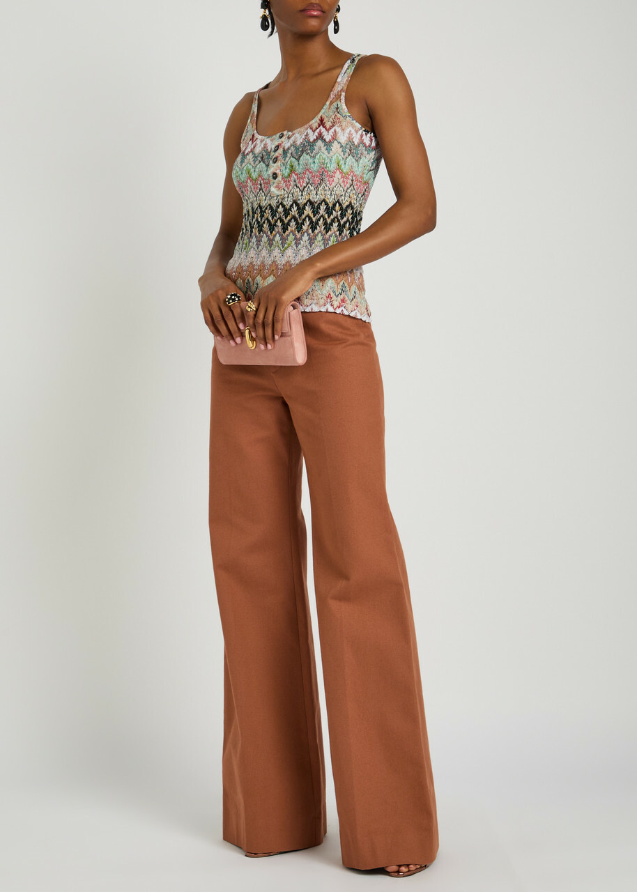 Missoni Patterned Metallic-knit Tank top Multicoloured 1
