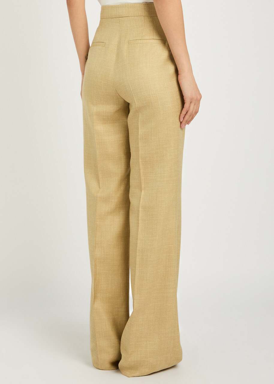 Gabriela Hearst Vesta Straight-leg Trousers Beige