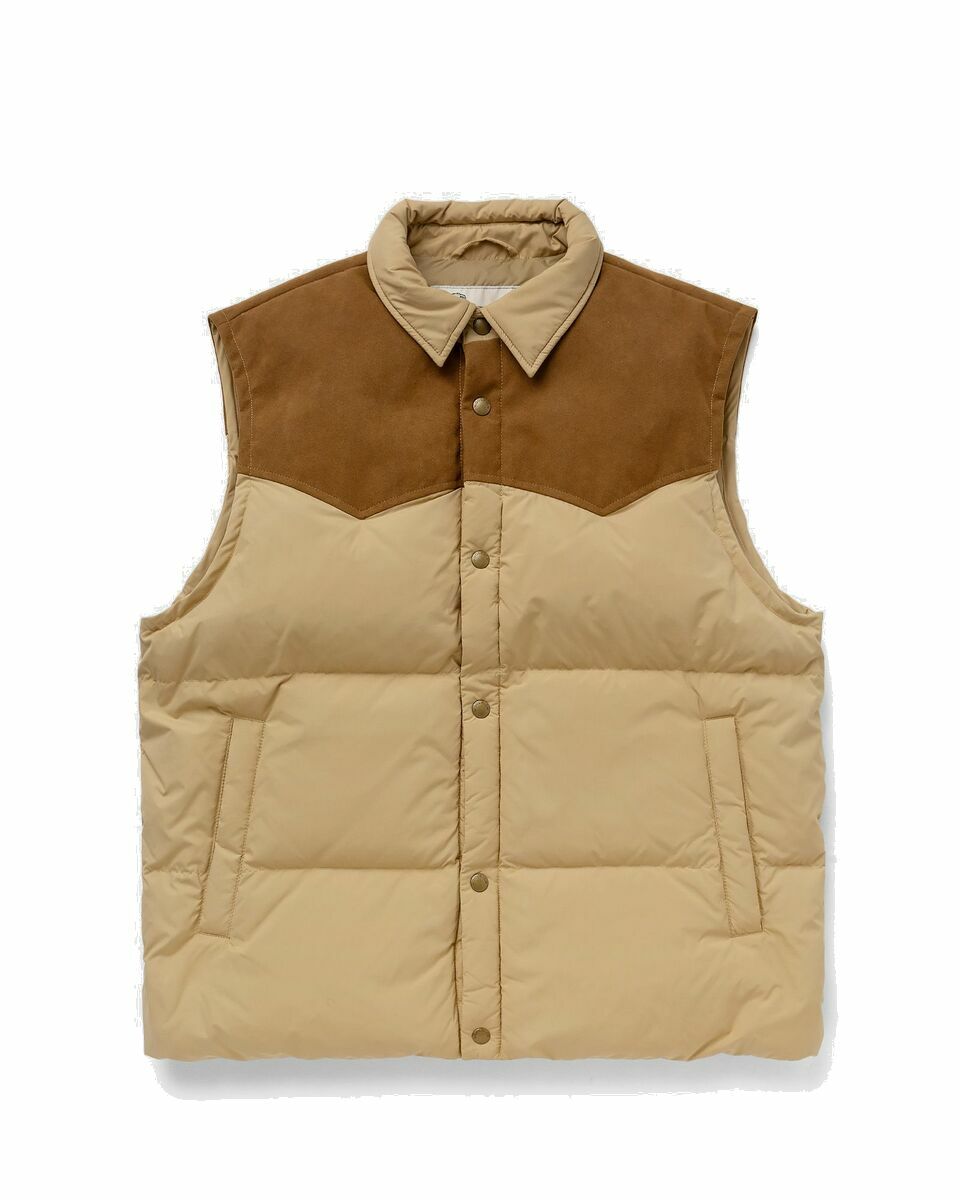 Photo: One Of These Days One Of These Days X Woolrich Puffer Vest Beige - Mens - Vests
