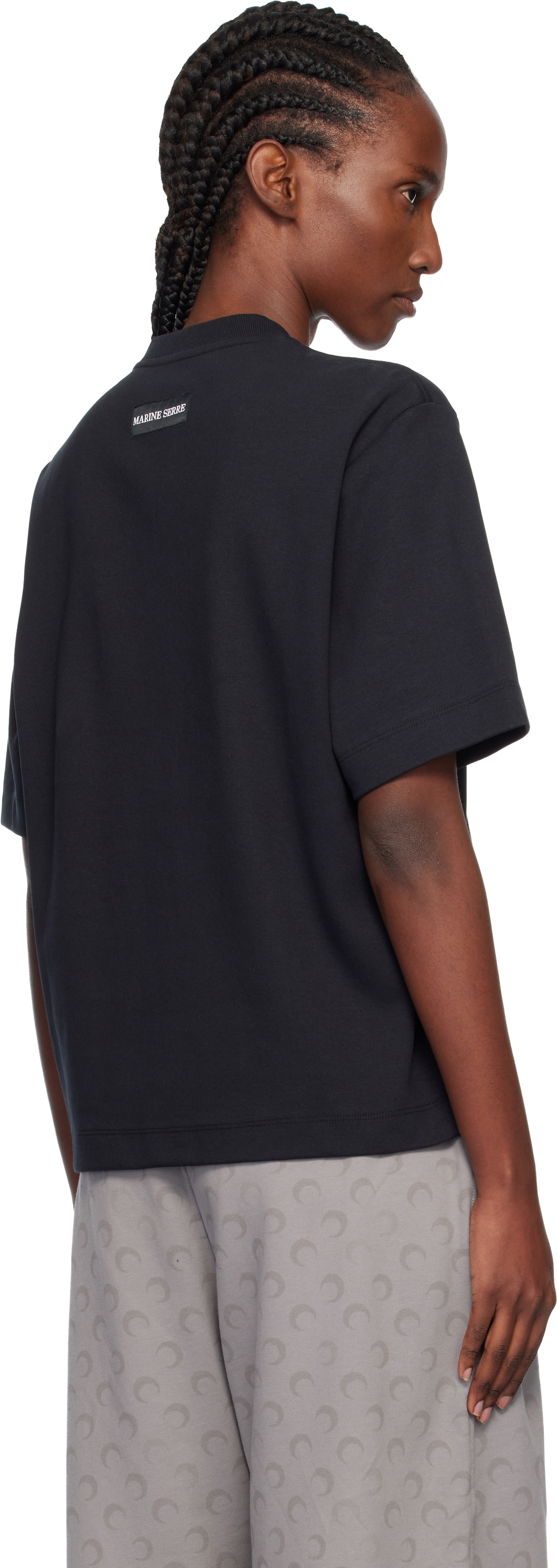 Marine Serre Black MS Sports Jersey Relaxed T-shirt